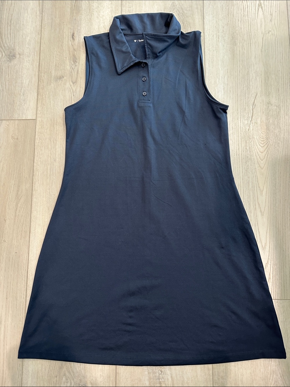 Sleeveless Navy Polo Mini Dress - Athletic Collared Shift